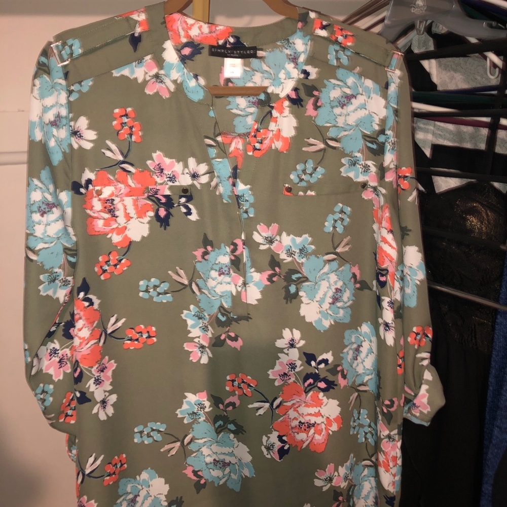 Floral work shirt
